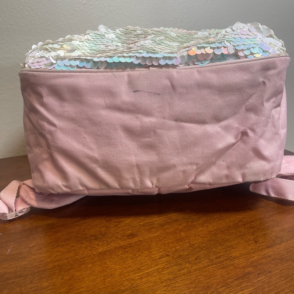 Girls Justice Pink Unicorn Sequin Backpack 16" School Book Bag Kids Reversible - Picture 8 of 12